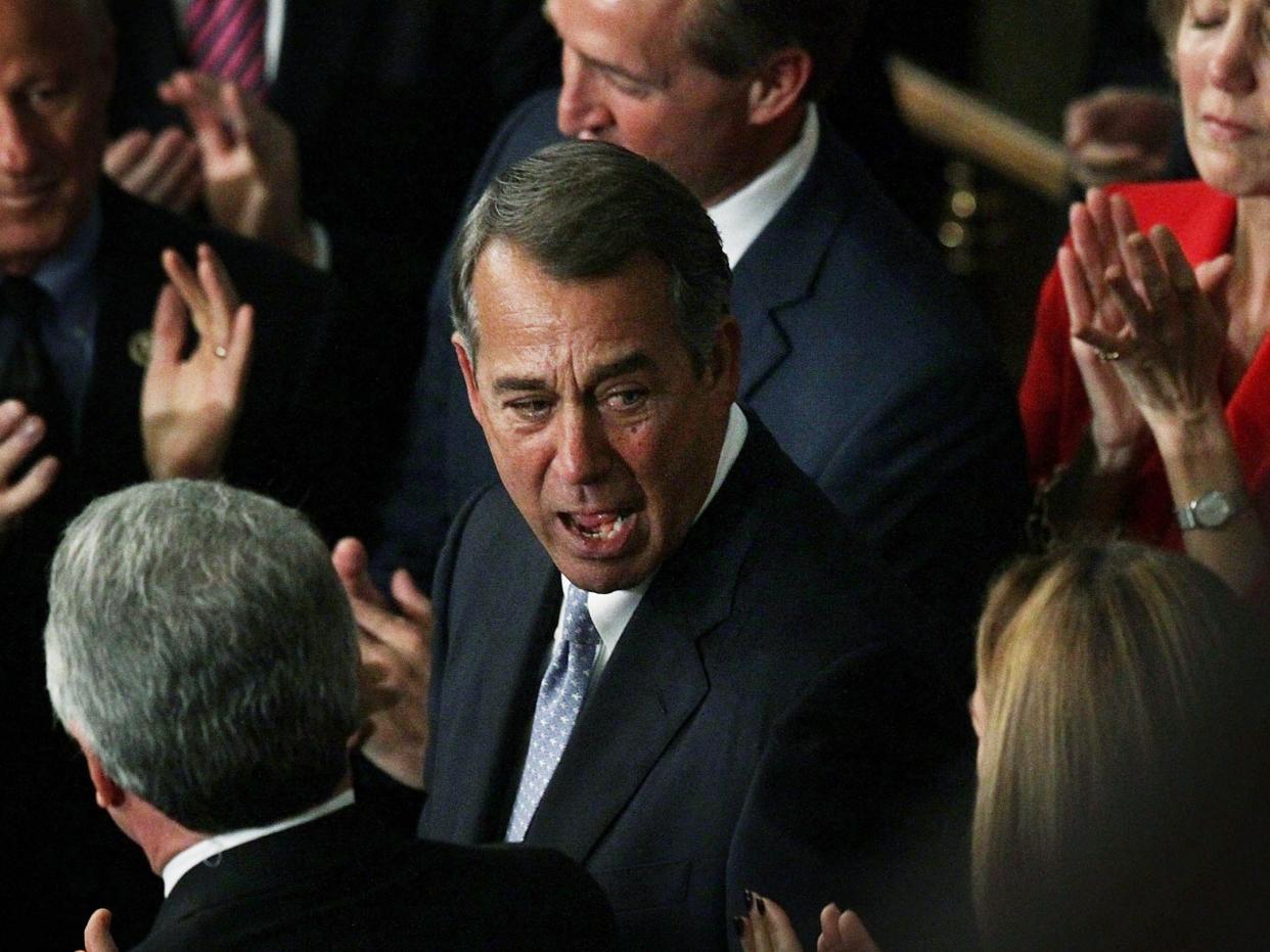 Outgoing Speaker John Boehner in the House Chamber of the Capitol on October 29, 2015 on Capitol Hill in Washington, DC.  (Getty Images)