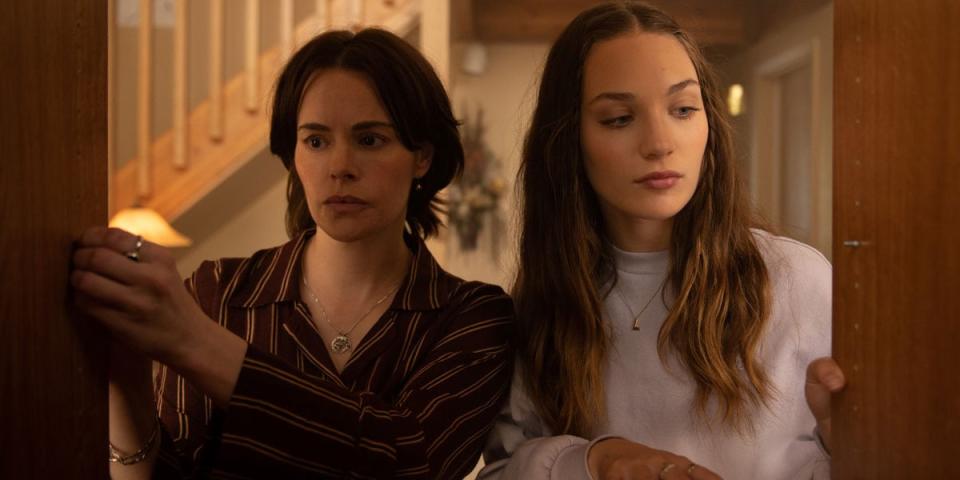 Emily Hampshire (left) and Maddie Ziegler in Fitting In.