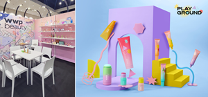 WWP Beauty&#39;s booth featured a playful and social-friendly Instagram wall for visitors and customers to snap a picture in front of, and their show theme, &#x002018;Playground&#x002019; was centered around bringing back the fun, connection, and an optimistic outlook to the in-person event.