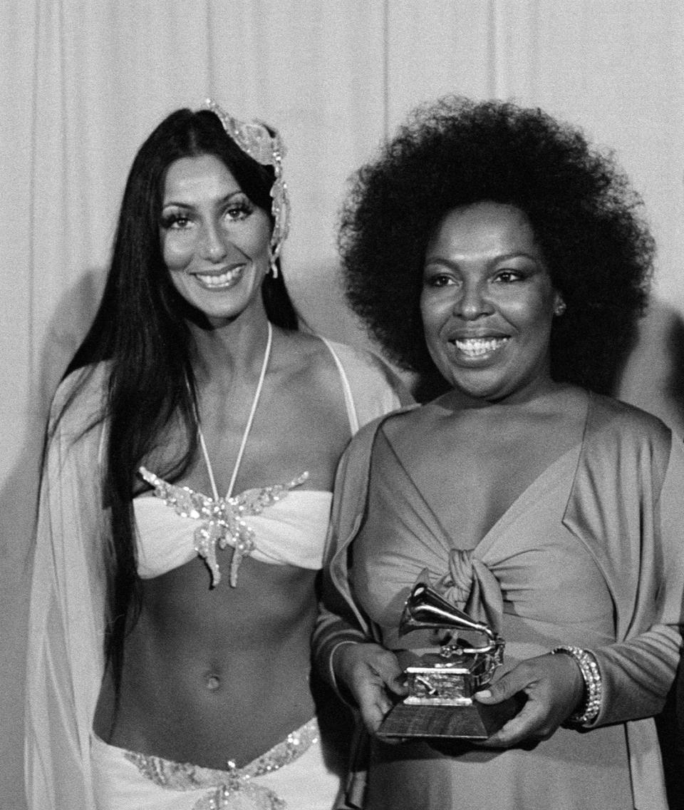 Cher and Roberta Flack at the 1974 Grammys