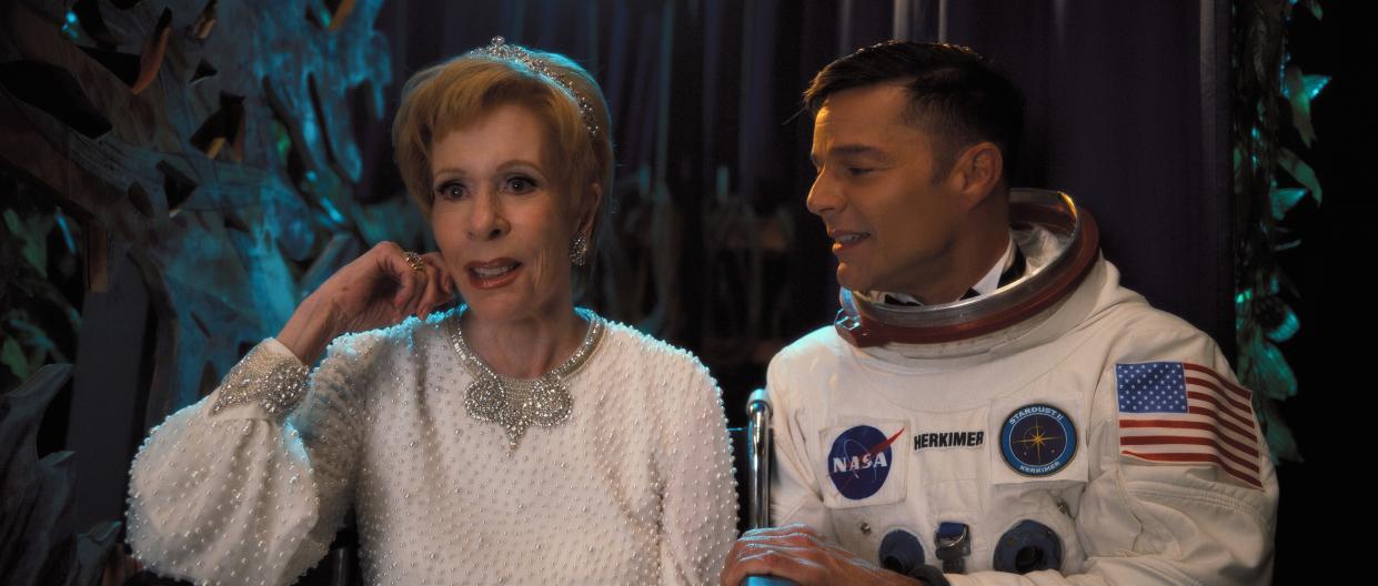 Carol Burnett is Norma and Ricky Martin is Robert in Episode 10 of "Palm Royale" on Apple TV+.