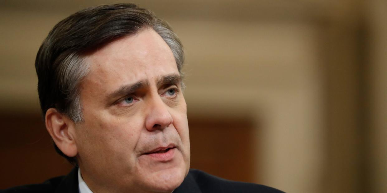 George Washington University Law School professor Jonathan Turley gives an opening statement as he testifies during a hearing before the House Judiciary Committee on the constitutional grounds for the impeachment of President Donald Trump, Wednesday, Dec. 4, 2019, on Capitol Hill in Washington. (AP Photo/Jacquelyn Martin)