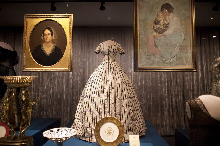 Mary Todd Lincoln's silk inauguration dress.