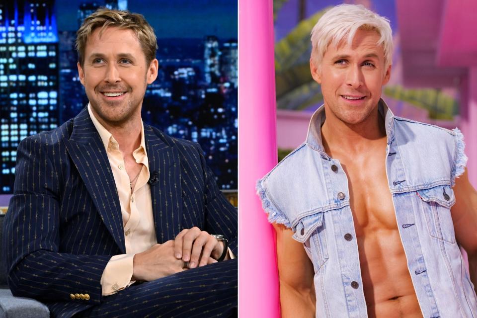 Ryan Gosling on the Tonight Show and as Ken in Barbie