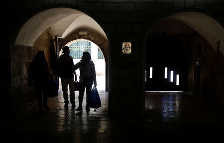 Tourists visit the Church of the Nativity in Bethlehem in the occupied West Bank, December 10, 2018. REUTERS/Raneen Sawafta