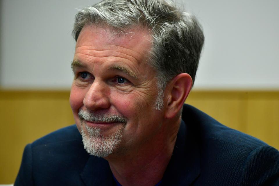 Founder and CEO of Netflix Reed Hastings is pictured during a Netflix event on March 1, 2017 in Berlin. (Photo by John MACDOUGALL / AFP) (Photo by JOHN MACDOUGALL/AFP via Getty Images)