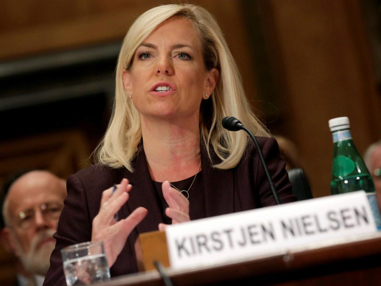 Kirstjen Nielsen testifies to the Senate Homeland Security and Governmental Affairs Committee on her nomination to be secretary of the Department of Homeland Security on November 8, 2017: REUTERS/Joshua Roberts