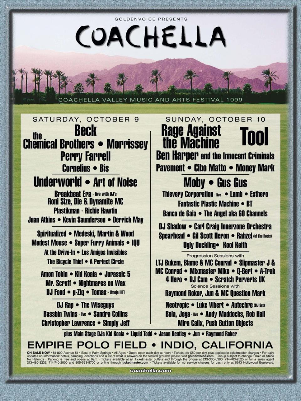 Coachella 1999 poster (Coachella.com)