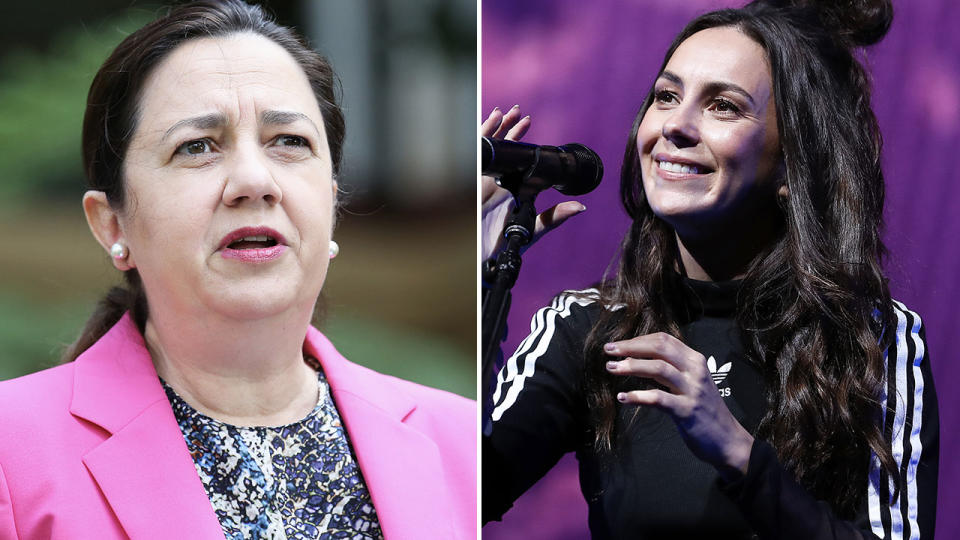 Amy Sharkk and Annastacia Palaszczuk, pictured here in Queensland.