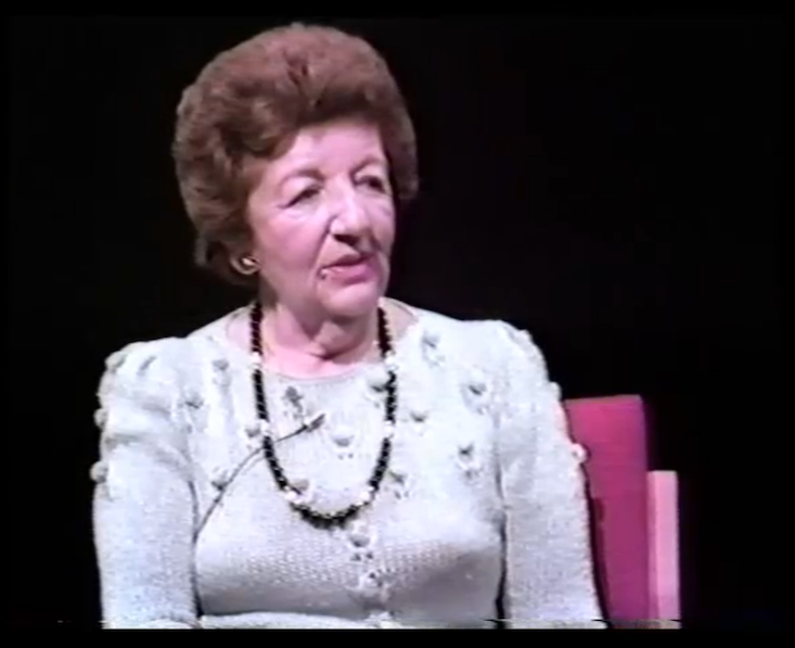 Rae Kushner. (Screenshot via Kean College of New Jersey Holocaust Resource Center)