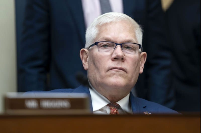 Rep. Pete Sessions, R-Texas, looks on as Lev Parnas, a former associate of Rudy Giuliani, accuses him of "pushing a false narrative," during Wednesday's House Oversight and Accountability Committee hearing as part of the GOP-led impeachment inquiry into President Joe Biden. Photo by Bonnie Cash/UPI
