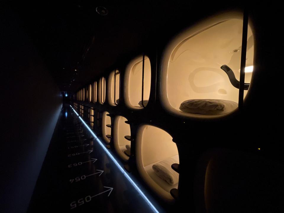 Nine Hours Capsule Hotel at the Narita Airport in Japan, Monica Humphries, “I spent $60 for a capsule stay in Tokyo’s airport to be steps away from my terminal.”