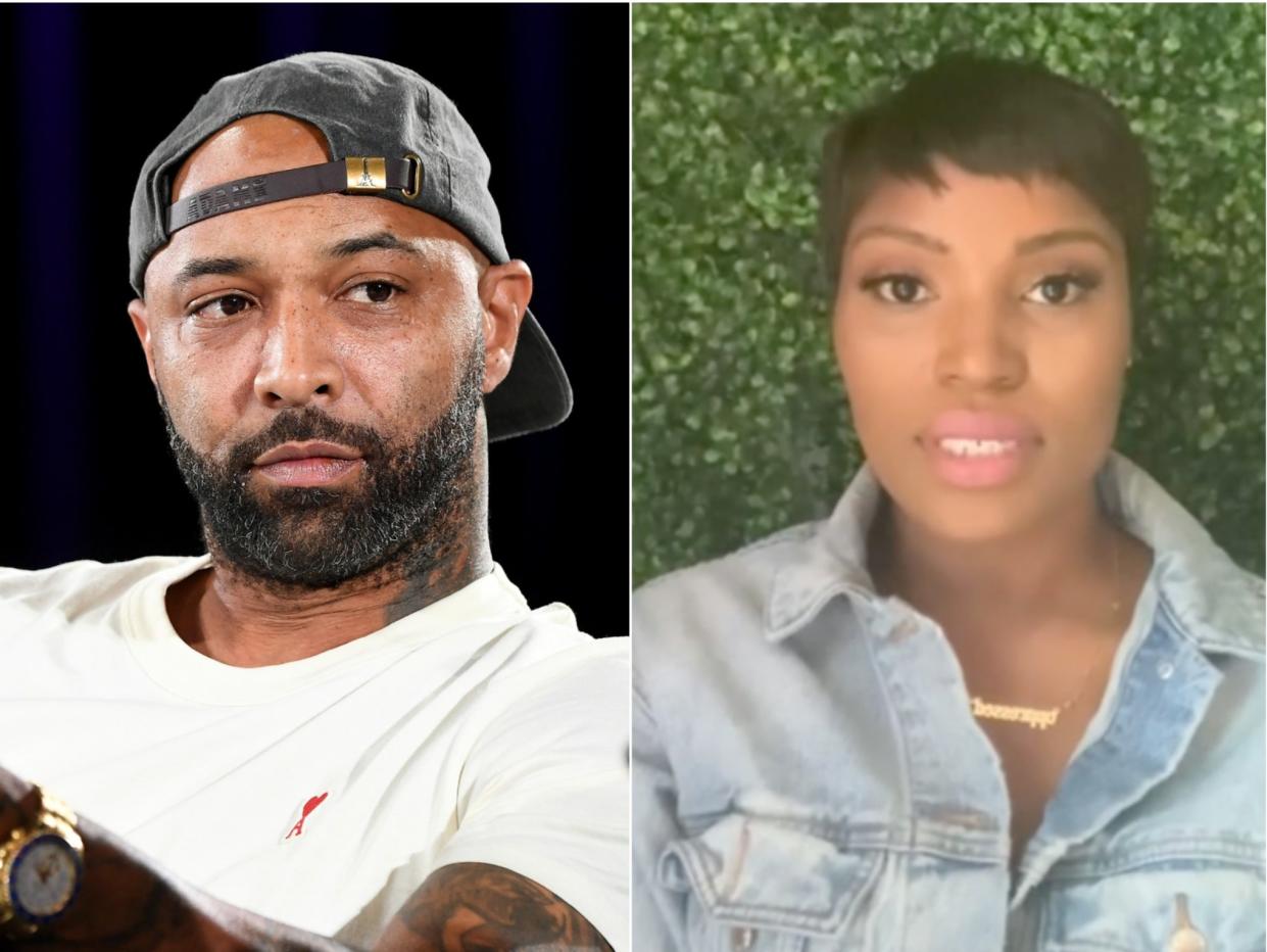 Olivia Dope (right) claimed Joe Budden (left) sexually harassed her during the recording of a podcast  (Getty/Instagram)
