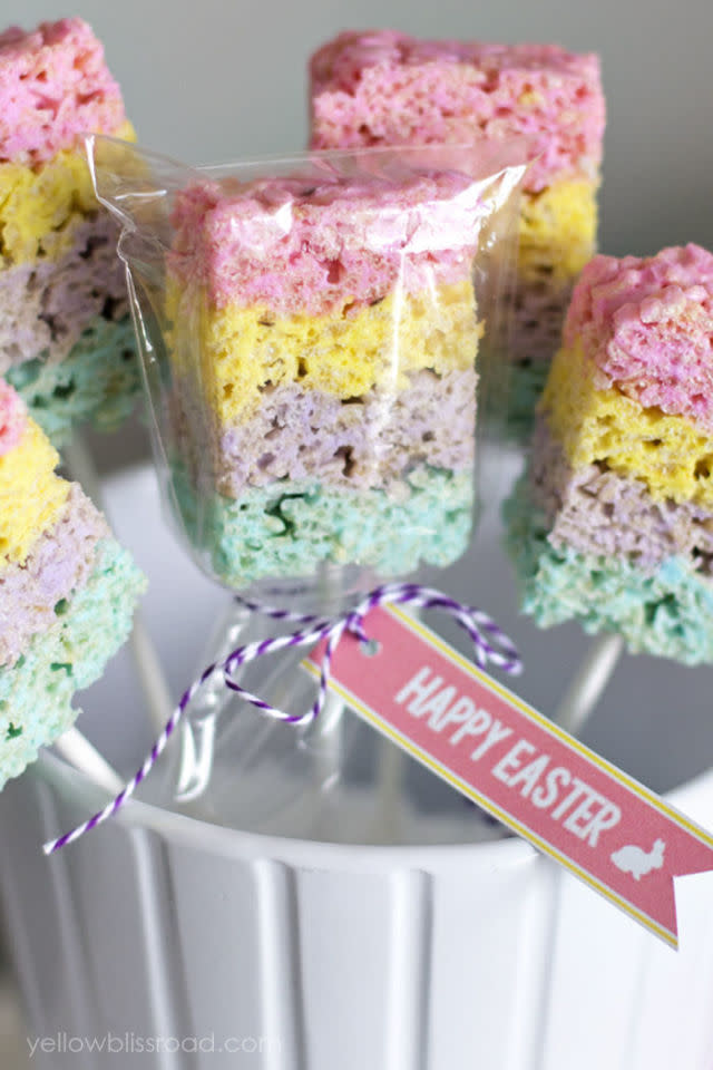 Layered Peeps Crispy Cereal Treats