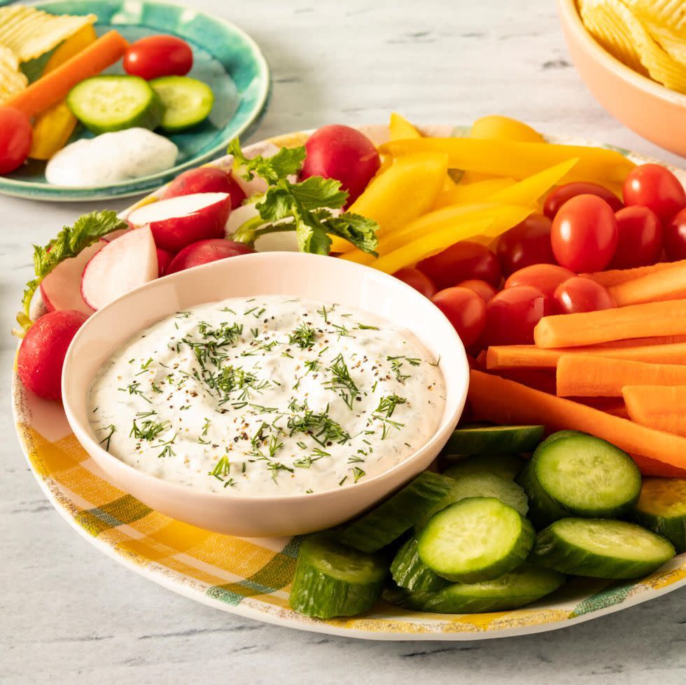 dill dip with veggies