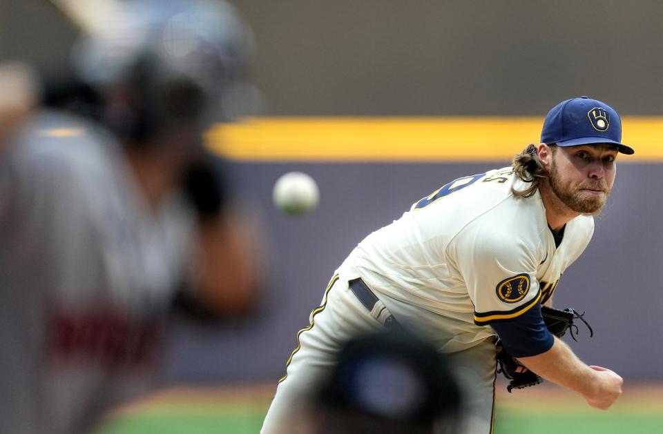 Corbin Burnes pitched in 167 games over six seasons with the Brewers.