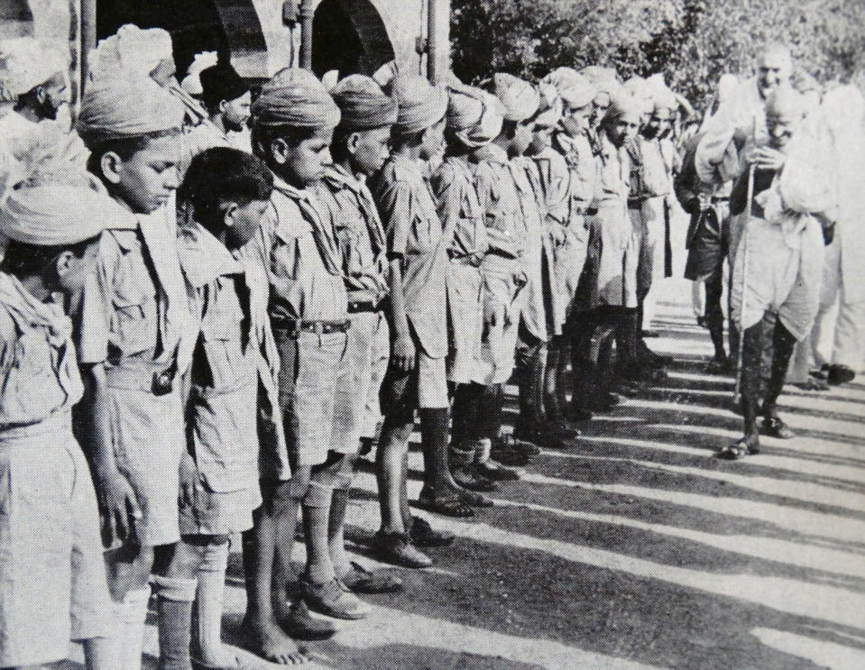 Mohandas Karamchand Gandhi (1869  1948), the preeminent leader of the Indian independence movement in British-ruled India. Employing nonviolent civil disobedience, Gandhi led India to independence and inspired movements for civil rights and freedom across the world. (Photo by: Universal History Archive/Universal Images Group via Getty Images)