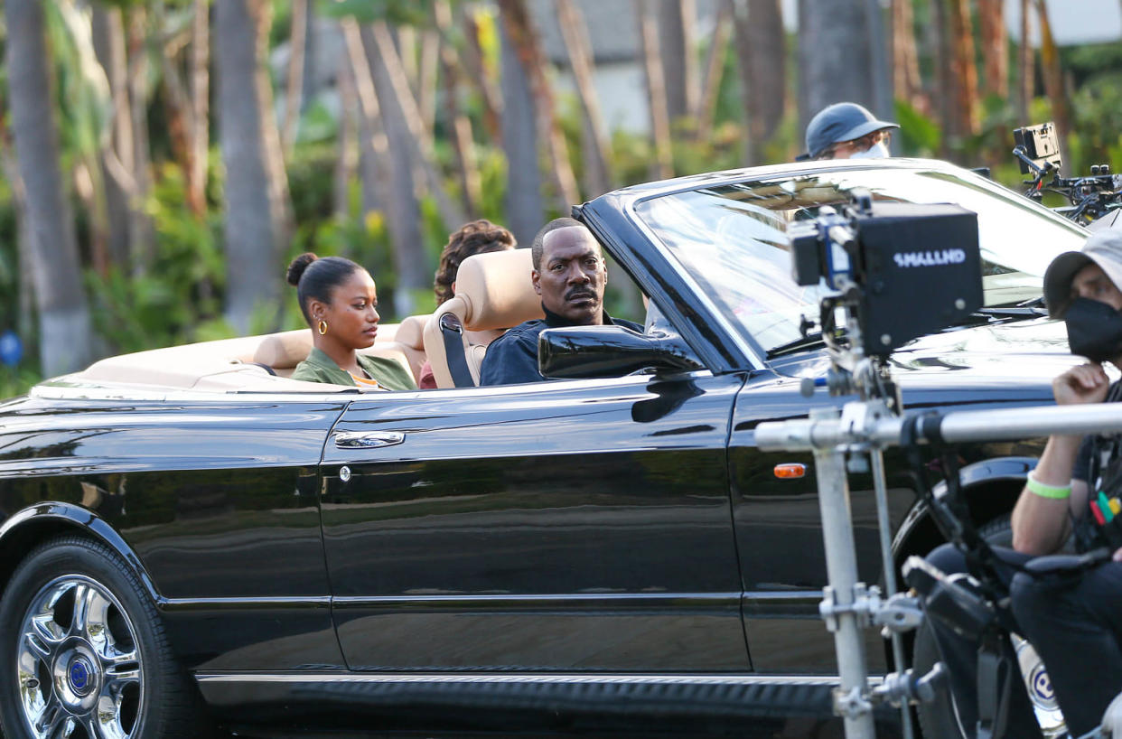 Taylour Paige and Eddie Murphy Filming 