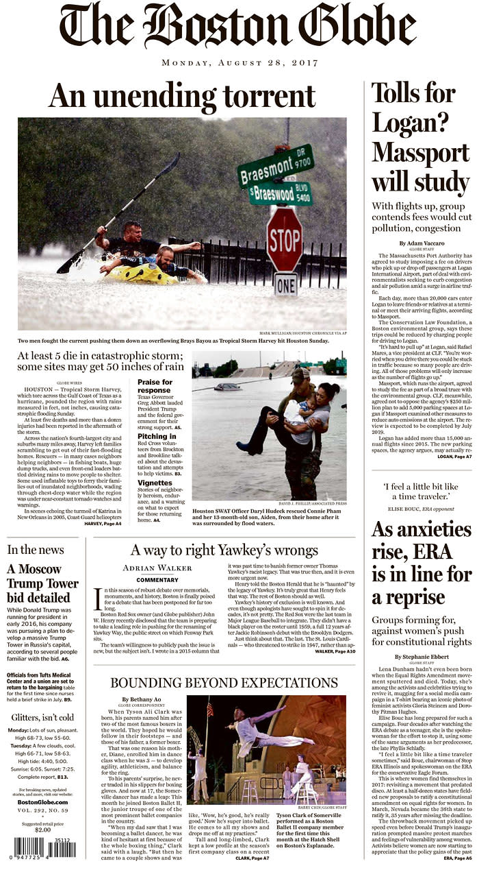 <p>The Boston Globe<br> Published in Boston, Mass. USA. (newseum.org) </p>