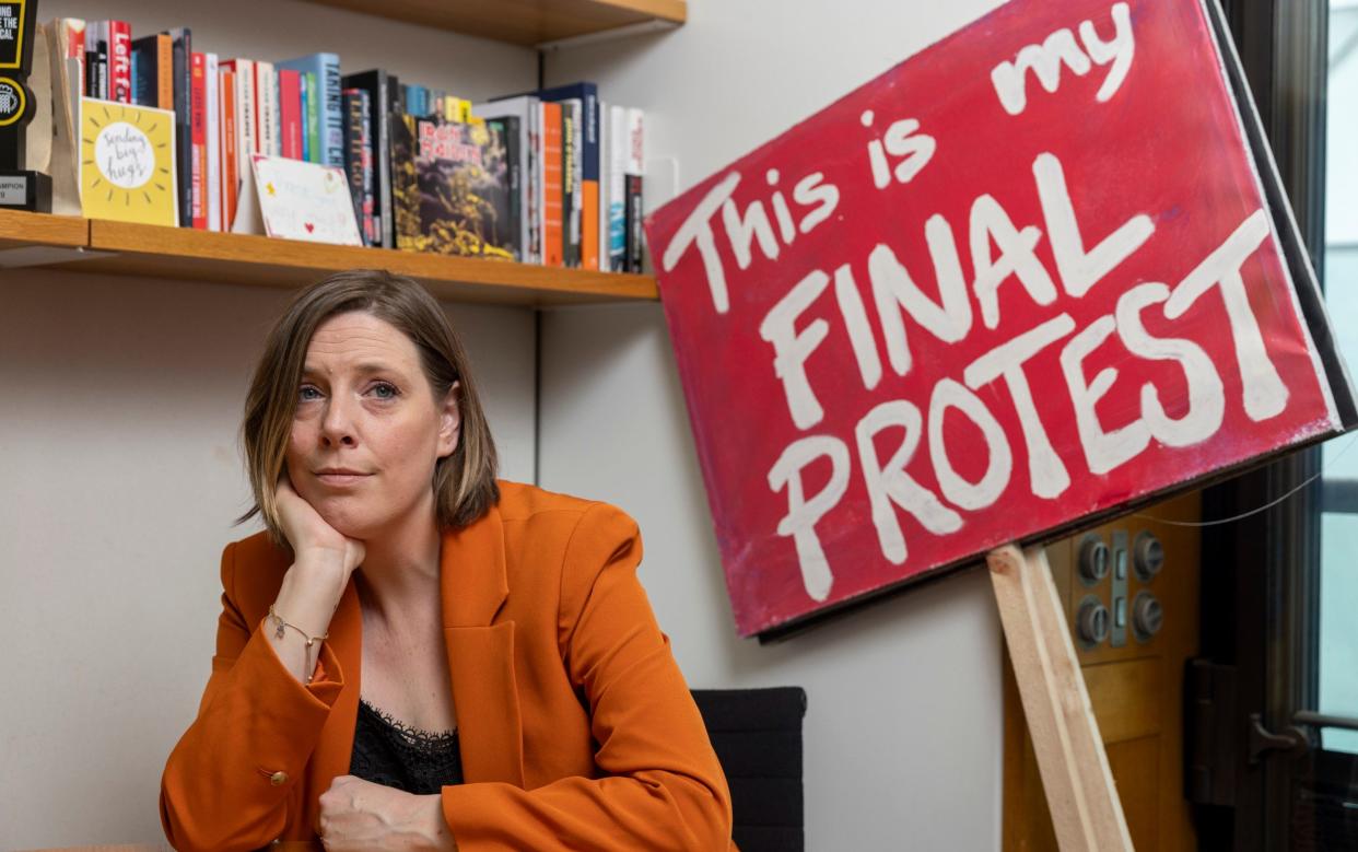 Jess Phillips, the Home Office's safeguarding minister, in her Westminster office