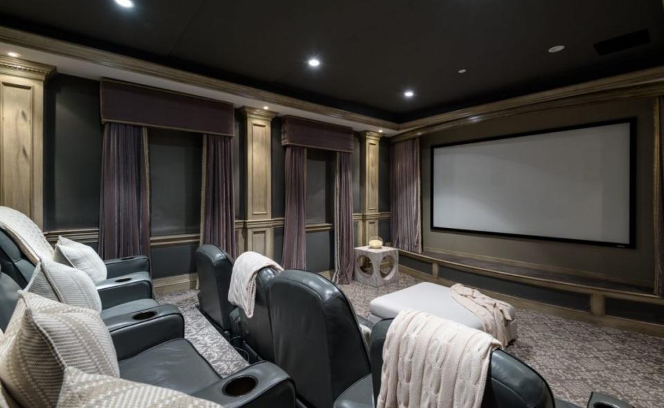 7) A main level home theater is the place to go for movies.