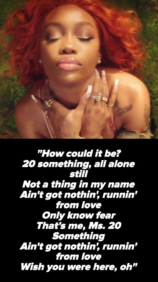 SZA's "20 Something" lyrics