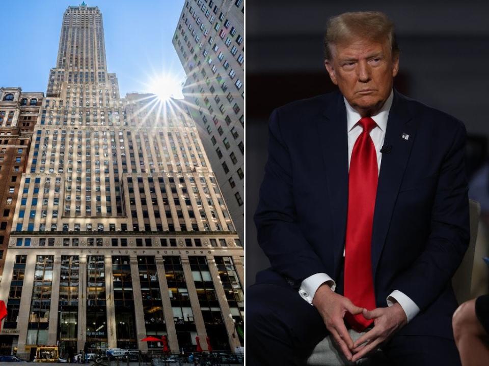 The Trump Building (left) and Donald Trump (right).