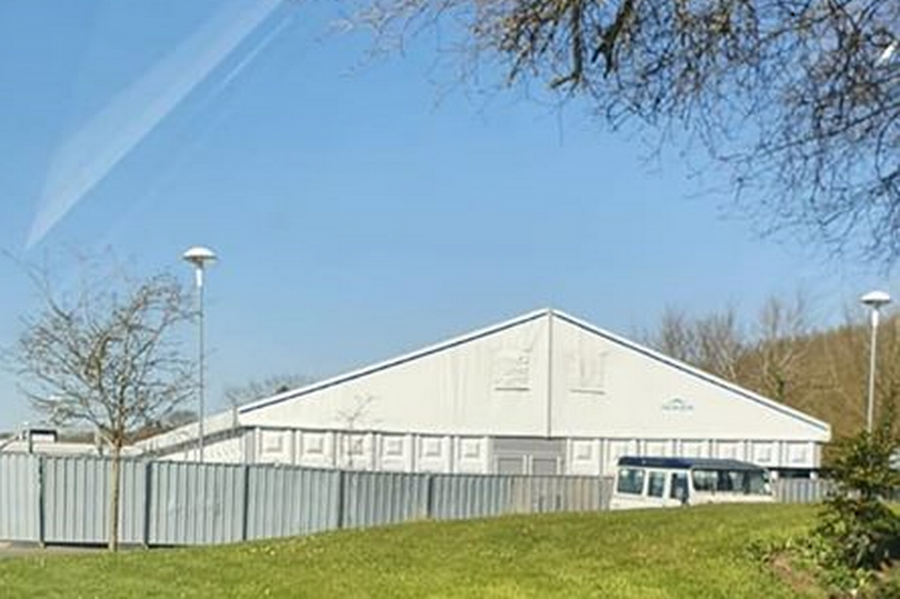 A makeshift morgue is being built at Breakspear Crematorium in Ruislip, west London (Image: Jadey Chapman)