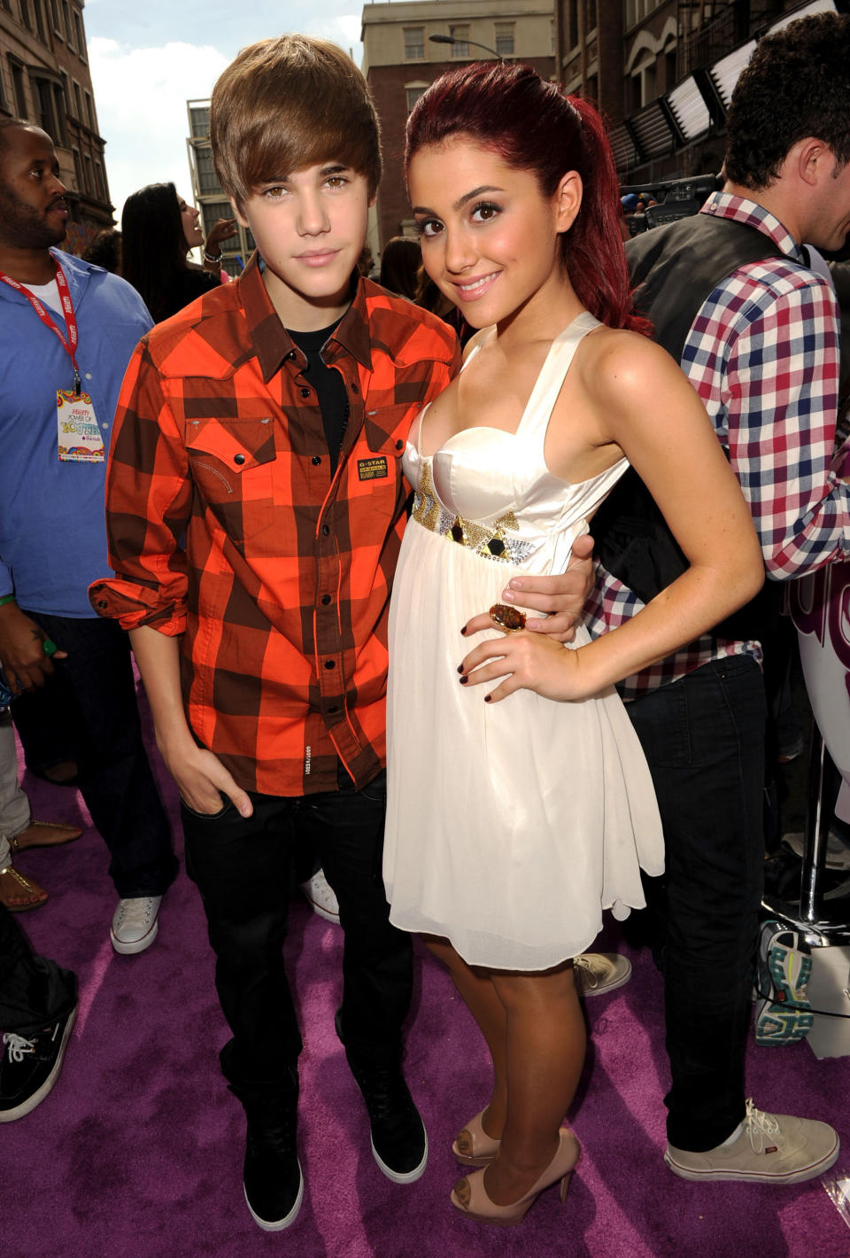 Bieber and Grande pictured together in 2010. (Jason Merritt via Getty Images)