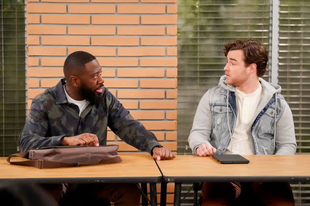 Series regular Sheaun McKinney (left) stars as Malcolm alongside Matthew Keith (left), who played Stew, in Season 5, Episode 19 of CBS's 