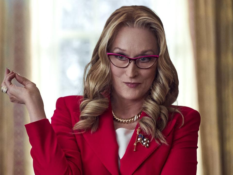 Cómo interpretar a una mala presidenta: Meryl Streep en su papel de Janie Orlean en la sátira sobre la crisis climática de Netflix ‘Don’t Look Up’  (Niko Tavernise/Netflix)