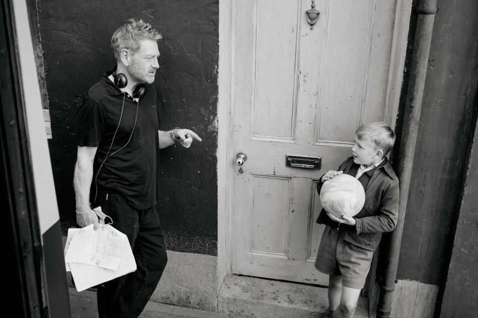 Kenneth Branagh and Hill on the set of Belfast (Photo: Rob Youngson / Focus Features)