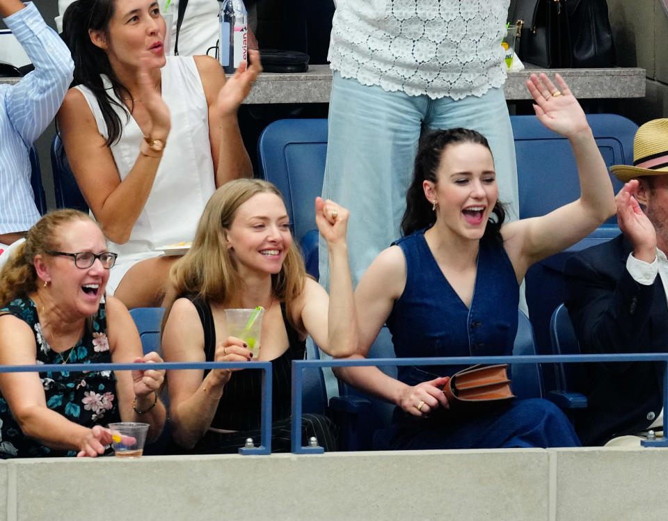 Amanda Seyfried and Rachel Brosnahan at the U.S. Open