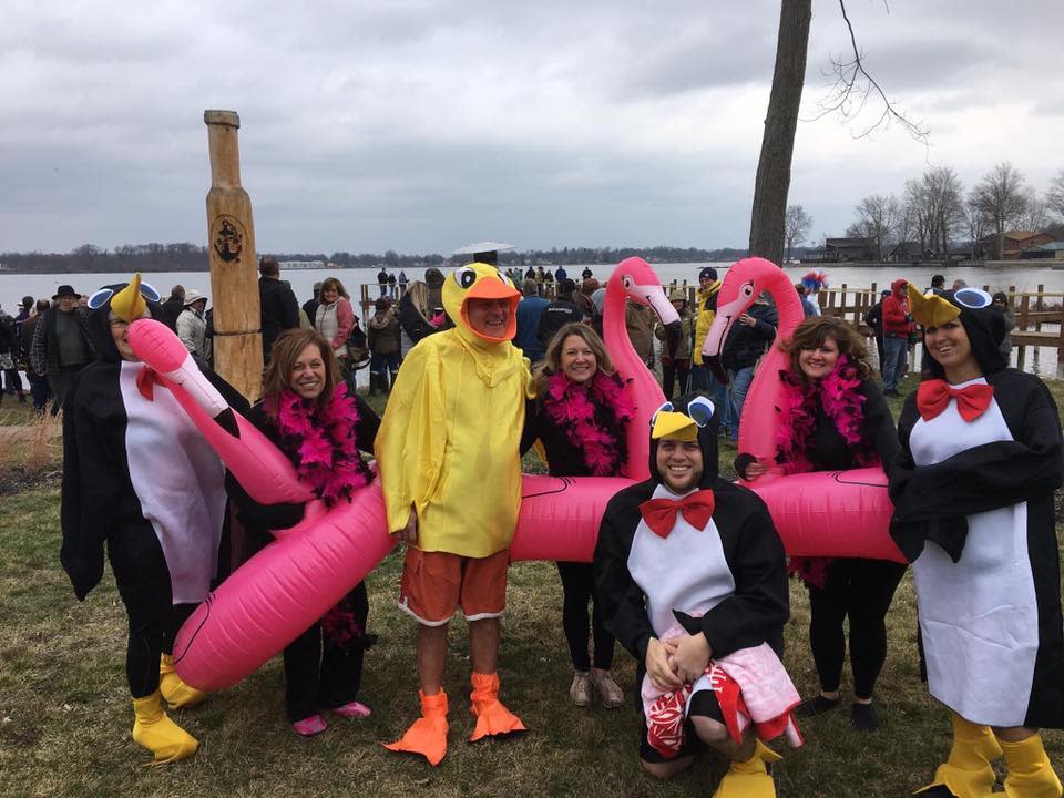 Costumes are encouraged for participants and spectators at the Polar Plunge.