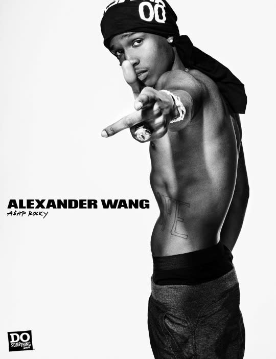 ASAP Rocky in the Alexander Wang x DoSomething T-shirt