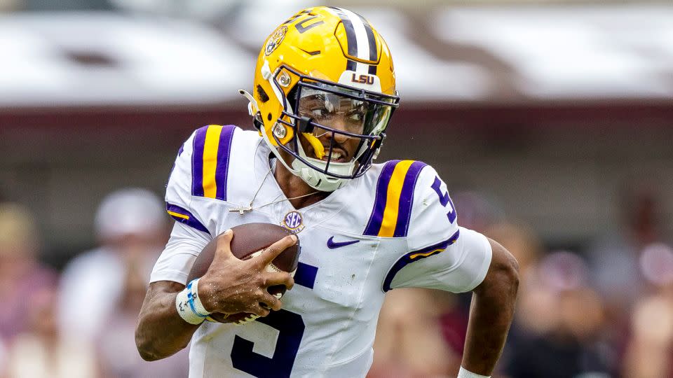 Daniels is the third player in LSU history to win the Heisman Trophy and first since now Cincinnati Bengals QB Joe Burrow in 2019. - Vasha Hunt/AP