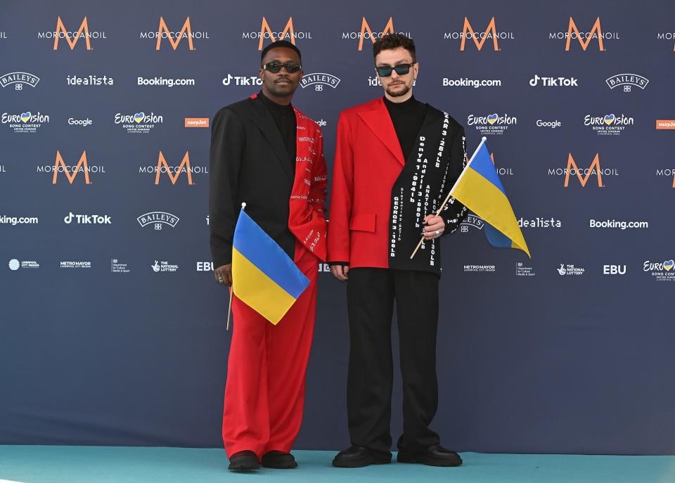 Tvorchi attends the 2023 Eurovision Song Contest opening ceremony.