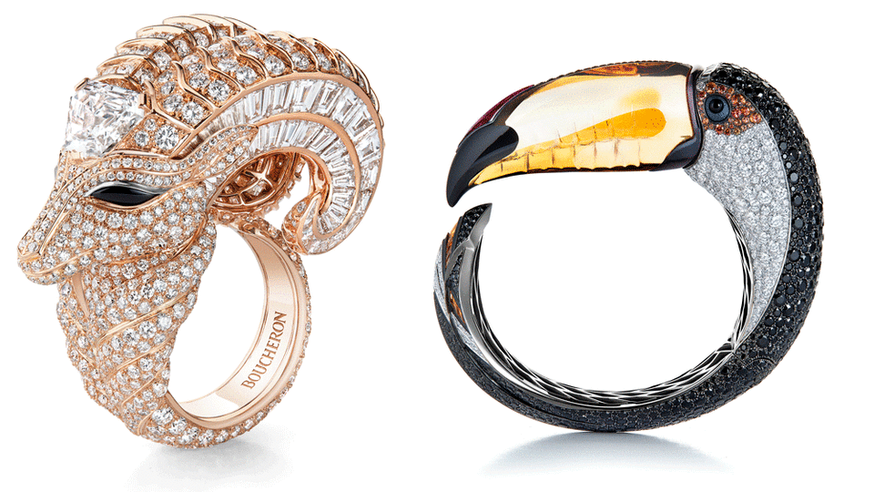 Boucheron Gazelle Ring and Toucan Bracelet - Credit: Boucheron