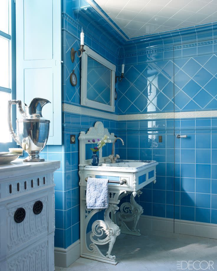blue, bathroom, room, tile, property, turquoise, laundry room, interior design, material property, building,