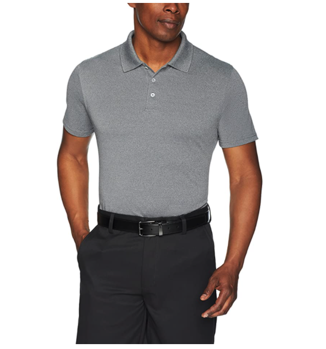 This polo shirt has a flattering slim fit for everyday wear. Image via Amazon.