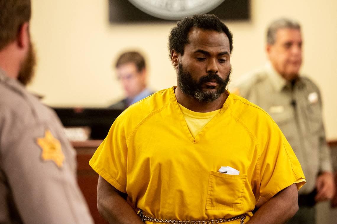 Dhante Jackson, 34, of Hayward, leaves the courtroom after appearing before Judge Steven Slocum at the Merced County Superior Courthouse in Merced, Calif. on Wednesday, Sept. 14, 2022.
