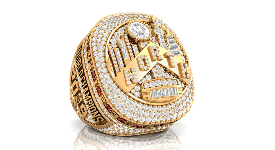 Toronto's championship ring features 74 diamonds — one for each victory last season. (THE CANADIAN PRESS/HO, Baron Rings)