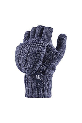 16) Thermal Converter Fingerless Cable Knit Gloves