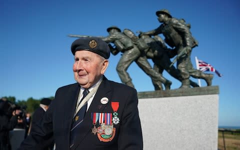 David Woodrow, 95, from Norwich ahead of the Inauguration of the British Normandy Memorial site in Ver-sur-Mer - Credit: PA