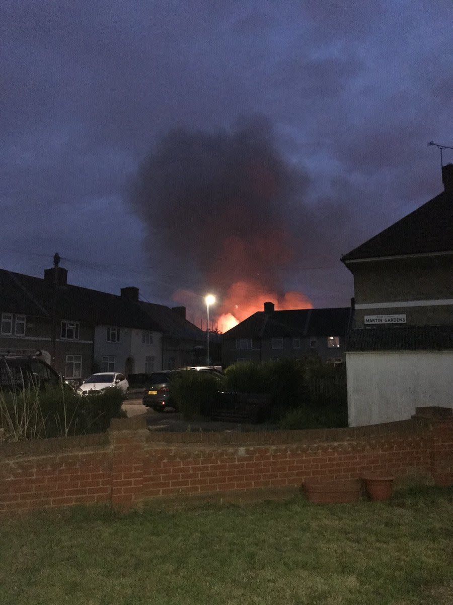 The blaze set half of the school building alight (Picture: @67jrde/PA)