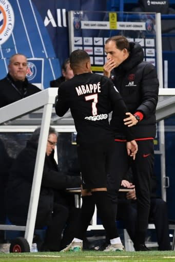 Kylian Mbappe was not happy after being substituted in the second half of PSG's win over Montpellier