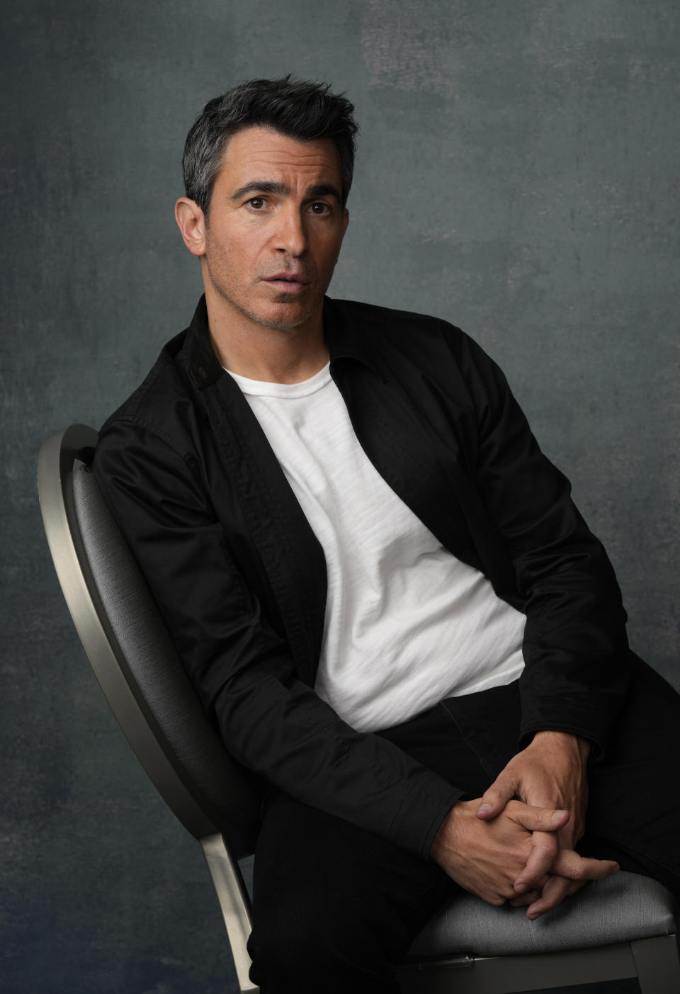 Chris Messina, a cast member in the Peacock series "Based on a True Story," poses for a portrait, Wednesday, May 24, 2023, at the London Hotel in West Hollywood, Calif. (AP Photo/Chris Pizzello)