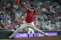 Philadelphia Phillies starting pitcher Bailey Falter throws against the Houston Astros during the first inning of a baseball game Wednesday, Oct. 5, 2022, in Houston. (AP Photo/David J. Phillip)