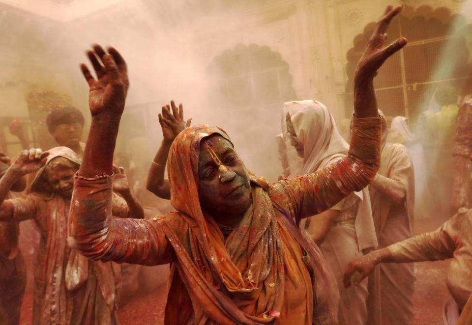 Widows celebrate Holi