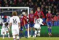 Football Soccer - PFC CSKA Moscow v Bayer Leverkusen - UEFA Champions League Group Stage - Group E - CSKA Stadium, Moscow, Russia - 22/11/16. Bayer Leverkusen's Hakan Calhanoglu shoots at goal from a free kick. REUTERS/Sergei Karpukhin